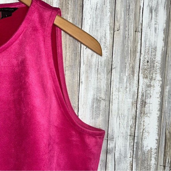 Ann Taylor Pink Suede Sleeveless Blouse - Picture 3 of 6